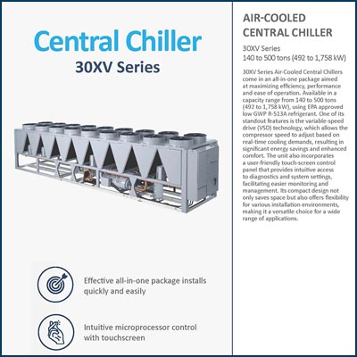 30XV outdoor chiller 140 to 500 ton